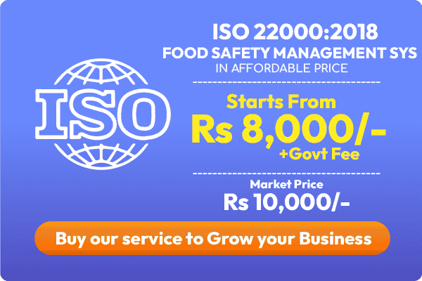 ISO 22000-2018 Food Safety Management system in affordable price 8000rs